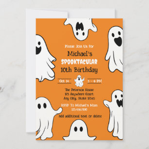 Invitation Halloween Cute Ghost Anniversaire Spooktacular