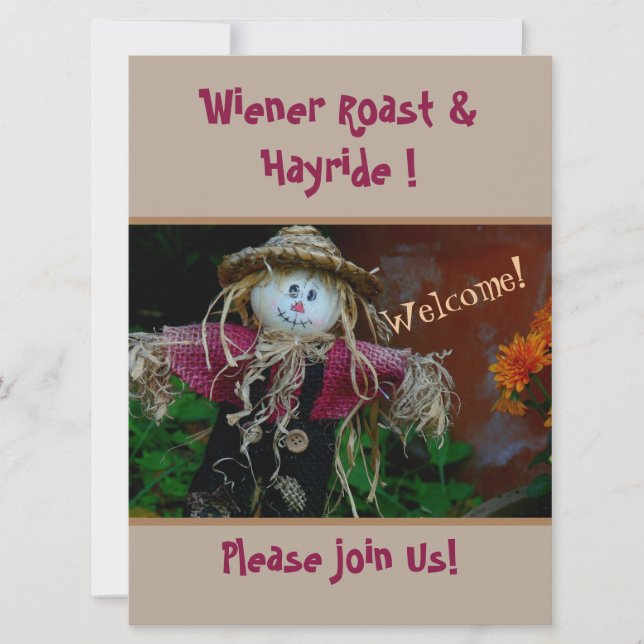 INVITATION HALLOWEEN /CUTE SCARECROW /INVITATION DE PARTI (Devant)