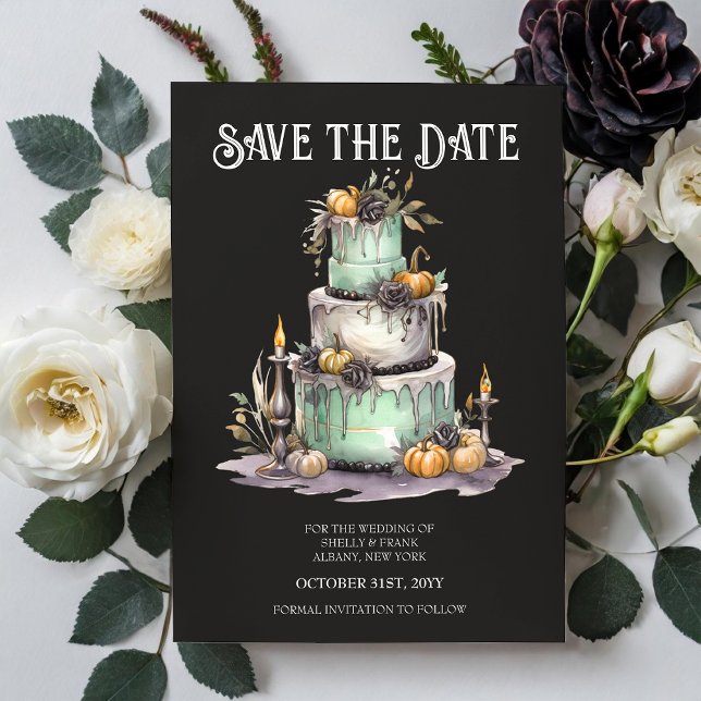Invitation Halloween de la menthe de gâteau mariage Enregistr (Créateur téléchargé)
