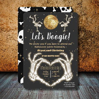 Invitation Halloween de luxe Dance Skeletons Disco Ball Party