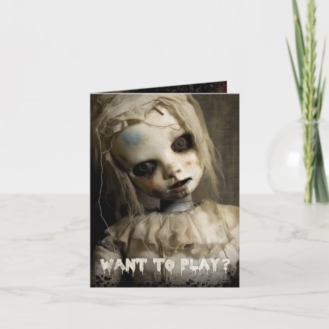 Invitation Halloween de poupée hantée (Devant)
