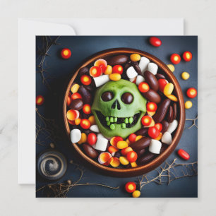 Invitation Halloween Déplaisant Candy Bowl