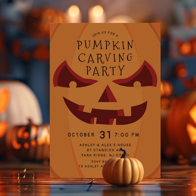 Invitation Halloween déplaisant Carvages (Créateur téléchargé)