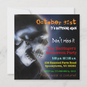Invitation Halloween Déplaisant Cool crâne effraya