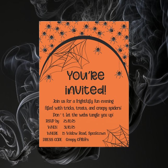 Invitation Halloween des araignées déplaisantes (Créateur téléchargé)