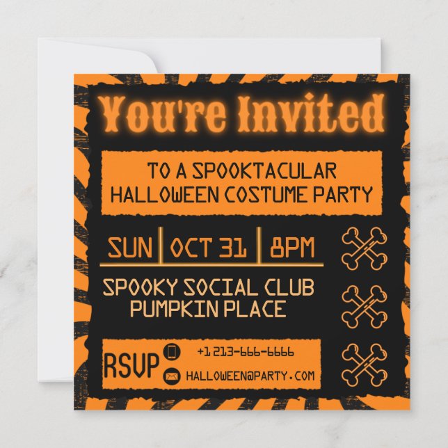 Invitation Halloween désorganisée (Dos)