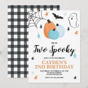 Invitation Halloween DEUX Anniversaire effrayant 2ème Citroui