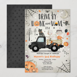 Invitation Halloween Drive By Birday Party Parade