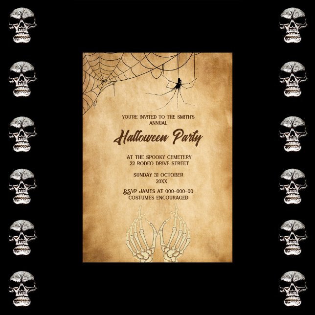 Invitation halloween éffrayant gothique vintage (Créateur téléchargé)