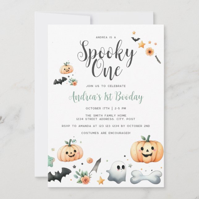 Invitation Halloween Éffrayant premier (Devant)