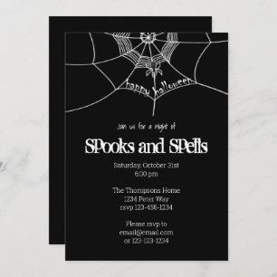Invitation Halloween Éffrayant Scandale Spider Web mignonne P