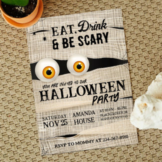 Invitation Halloween Éffrayant Scary Party modifiable