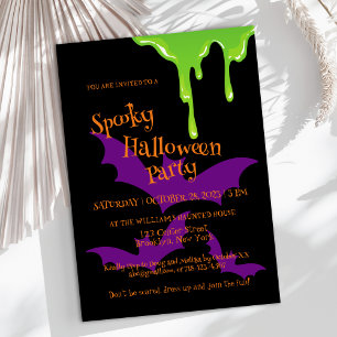 Invitation Halloween Éffrayant Slime Kids Party