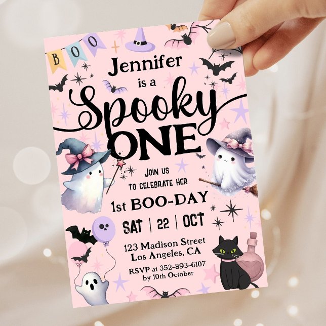 Invitation Halloween Éffrayant un 1er anniversaire fête migno (Créateur téléchargé)