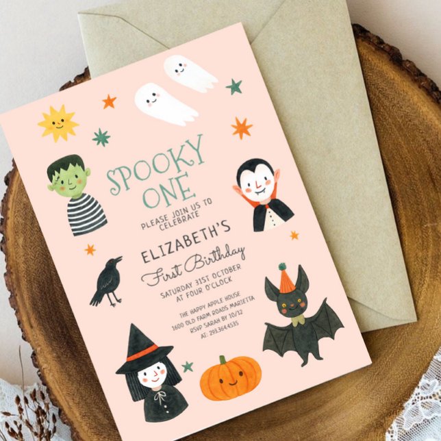 Invitation Halloween Éffrayant un premier anniversaire Invita (Créateur téléchargé)