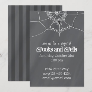 Invitation Halloween Éffrayante effroi Spider Web Fun Party