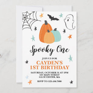 Invitation Halloween Épouvantable Un 1er Anniversaire Citroui