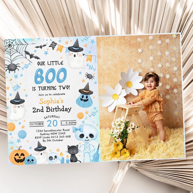 Invitation Halloween Fantôme 2ème anniversaire de fête Photo (Créateur téléchargé)