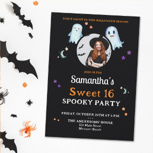 Invitation Halloween Fantômes Fun Sweet 16 Éffrayant Party Ph