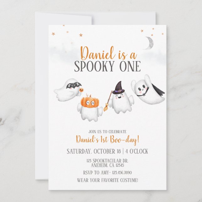 Invitation Halloween Fête Éffrayante d'un anniversaire (Devant)
