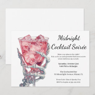 Invitation Halloween Filles Nuit dehors   Cocktail éffrayant