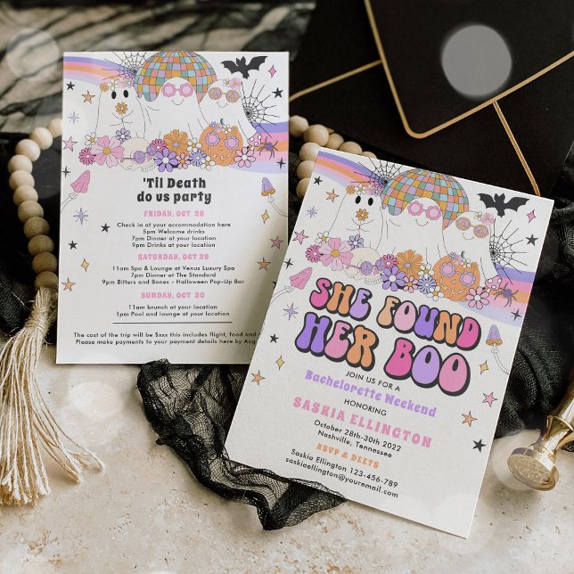 Invitation Halloween Ghost Bachelorette Elle A Trouvé Son Boi (Créateur téléchargé)