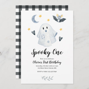 Invitation Halloween Ghost Éffrayant Un 1er anniversaire Invi