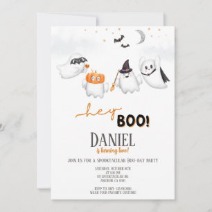 Invitation Halloween Ghost Hey Boo fête d'anniversaire