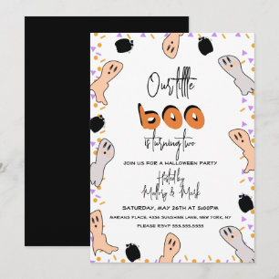 Invitation Halloween Ghost Our Little Boo Confetti