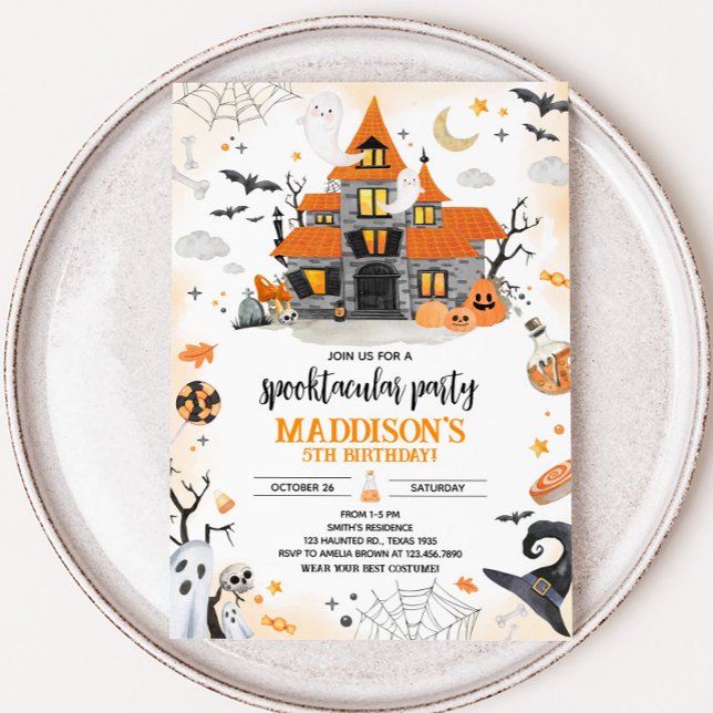 Invitation Halloween Ghost Spooktacular Anniversaire (Ghost Halloween Spooktacular Party Invitation)