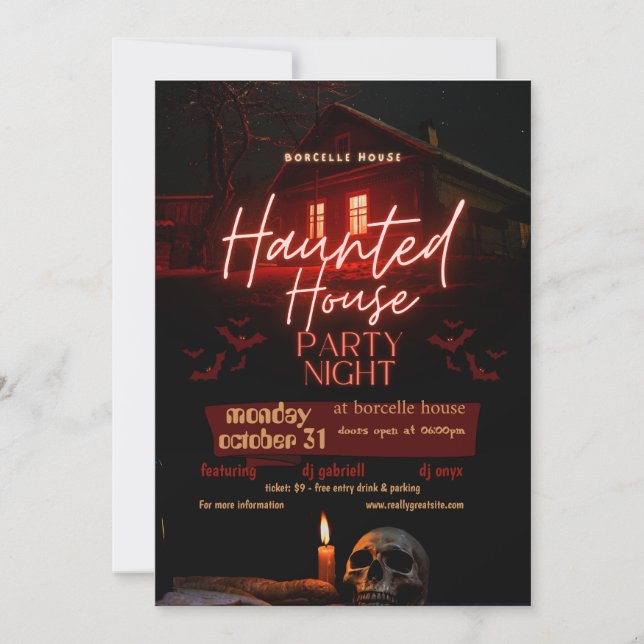 Invitation Halloween Ghosts Spooktacular Anniversaire (Devant)