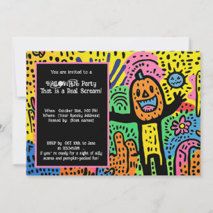 Invitation Halloween Ghoul Doodle Extravaganza