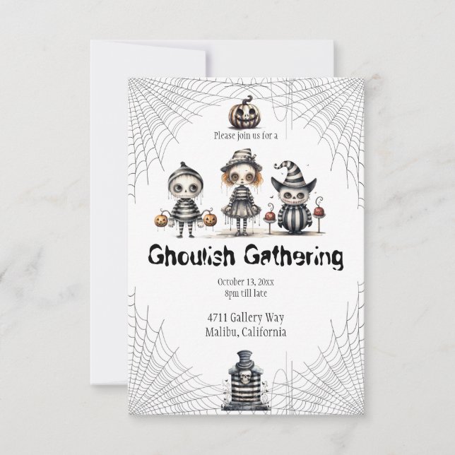 Invitation Halloween Ghoulish Gathering (Devant)