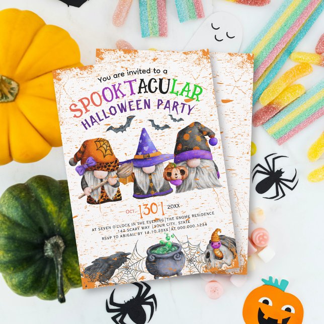 Invitation Halloween gnomes spotular Halloween (Créateur téléchargé)
