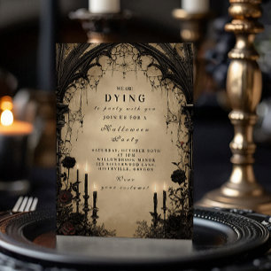 Invitation Halloween gothique aux bougies