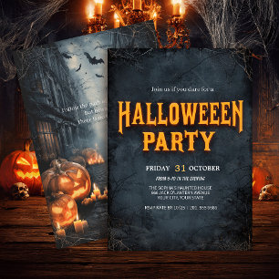 Invitation Halloween gothique de la rue Citrouille