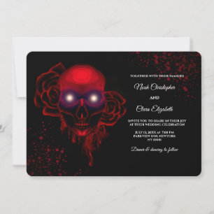 Invitation Halloween gothique noir floral moody