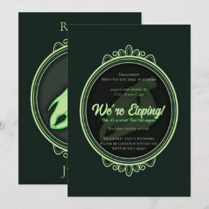 Invitation Halloween Gothique Vert Cheval Skull Elopement