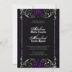 Invitation Halloween gothique victorien Mariage violet Invita