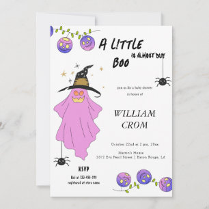 Invitation Halloween Gradient Ghost Crâne Garland Baby shower