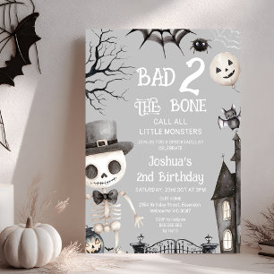 Invitation Halloween Grey Bad Two The Bones 2e anniversaire