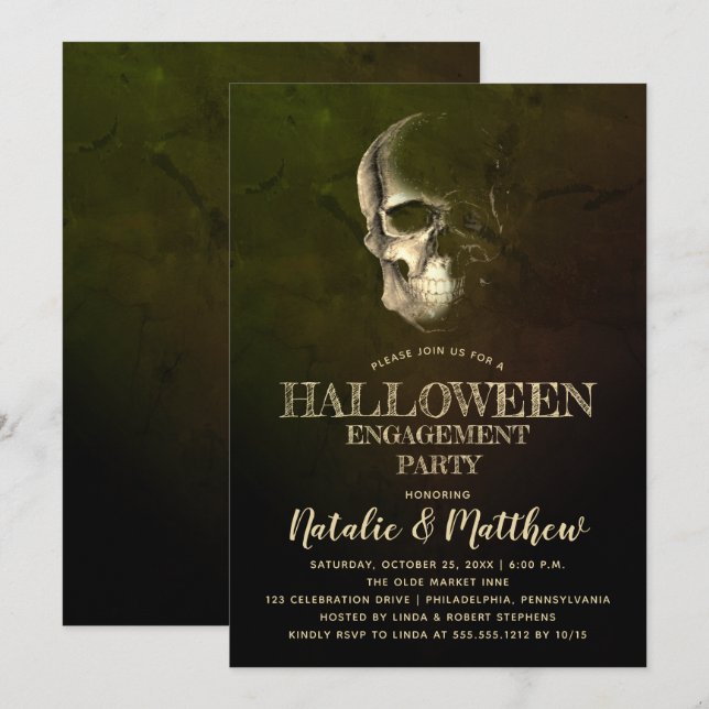 Invitation Halloween Halloween Halloween Engagement Partie In (Devant / Derrière)