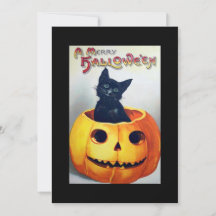 Invitation Halloween Happy Kitty