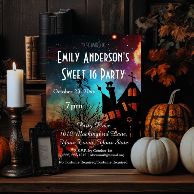 Invitation Halloween Haunted House Costume Sweet 16 Anniversa (Créateur téléchargé)