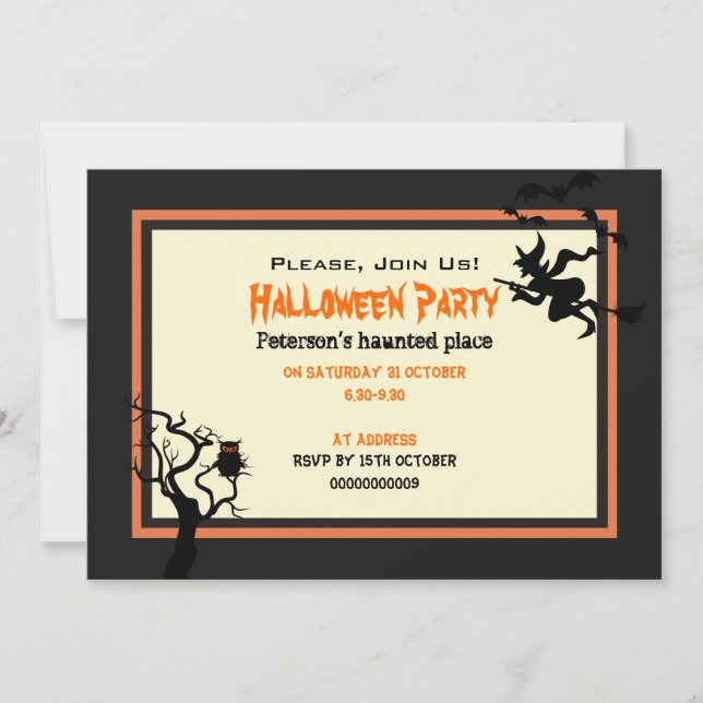 Invitation Halloween Haunween Place Party 5" x 7" (Devant)