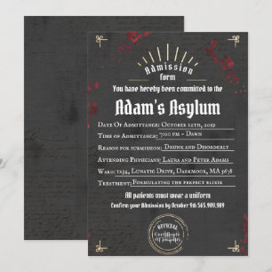 Invitation Halloween lunatique Adulte Éffrayant Parti gothiqu