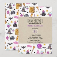 Halloween magique Aquarelle Baby shower lunaire