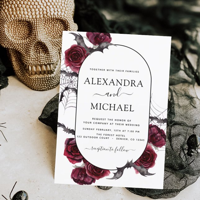 Invitation Halloween Mariage Automne automne Bourgogne (Créateur téléchargé)