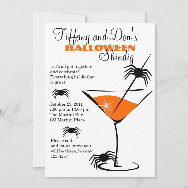 Invitation Halloween Martini Shindig ! (Devant)