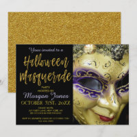 Halloween Masquerade Party avec la typographie mod